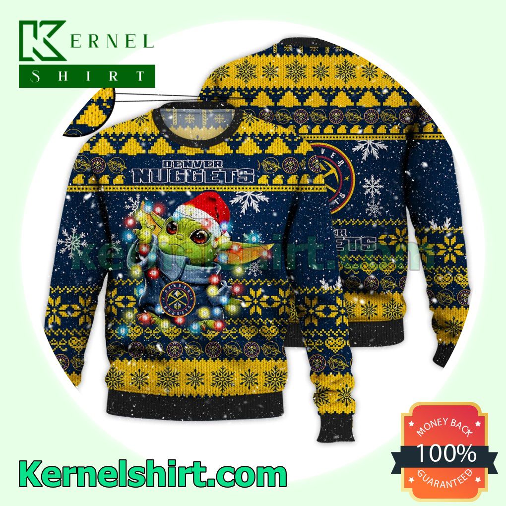 Denver Nuggets Grogu NBA Xmas Knitted Sweater