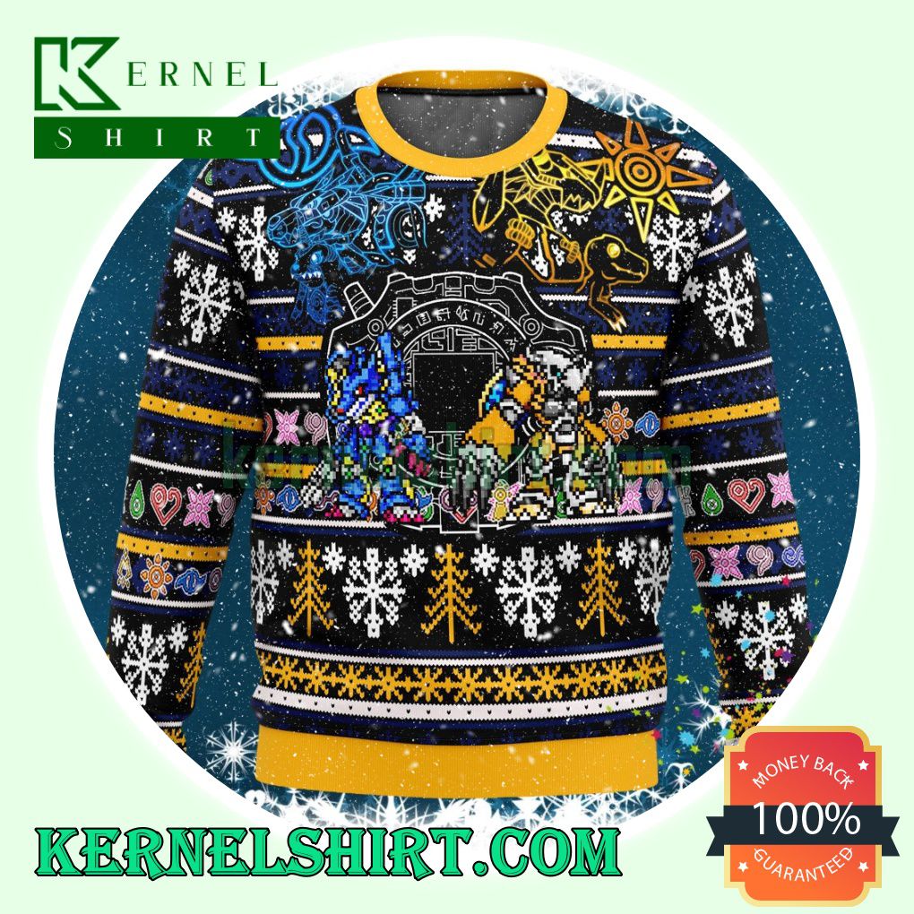 Digimon Adventure Knitting Christmas Sweatshirts