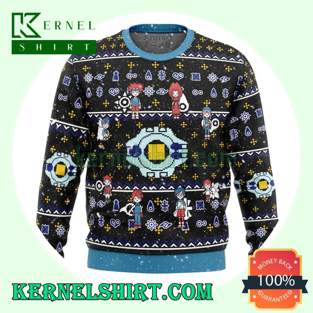 Digimon Characters Premium Manga Anime Knitting Christmas Sweatshirts