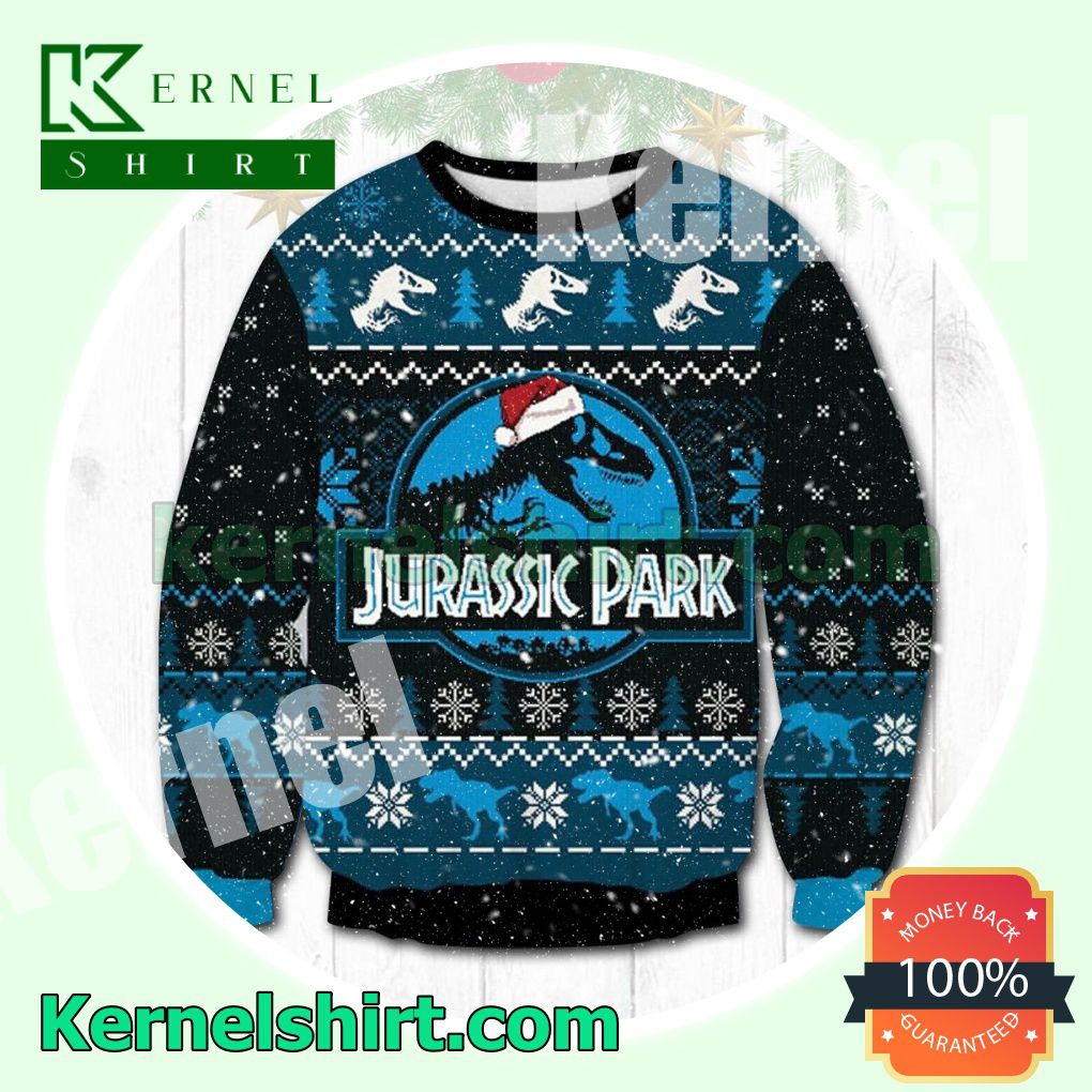 Dinosaur Jurassic Park Snowflake Knitted Christmas Sweatshirts