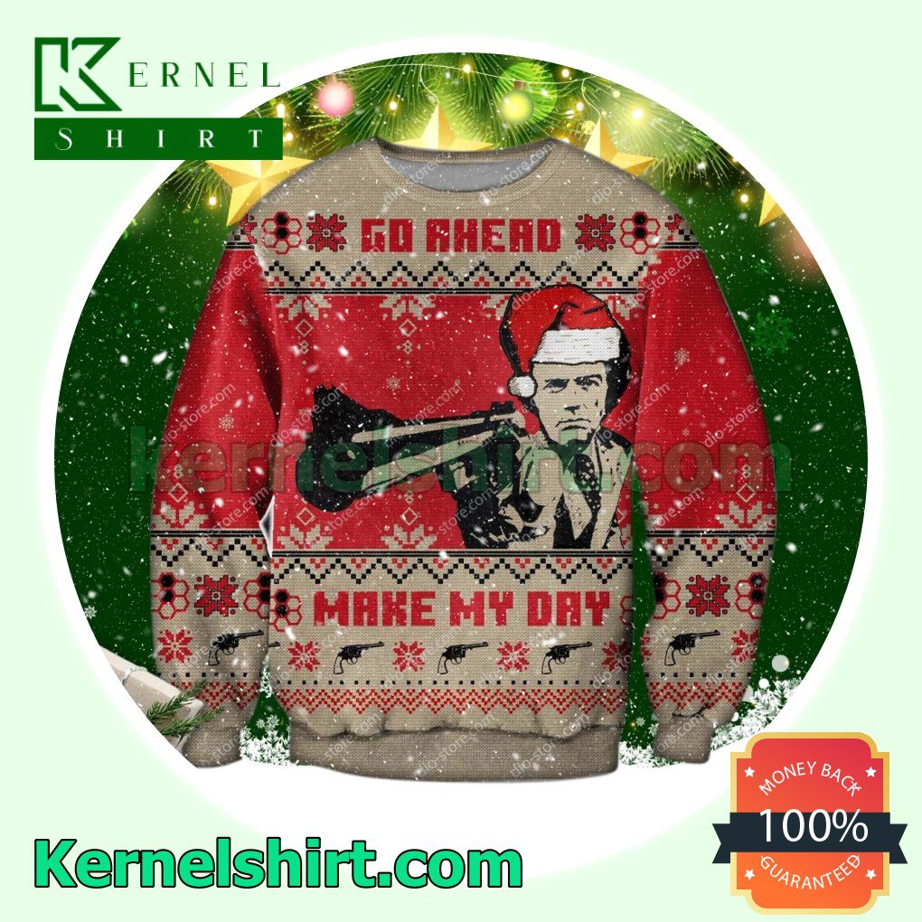 Dirty Harry Go Ahead Make My Day Xmas Knitted Sweaters