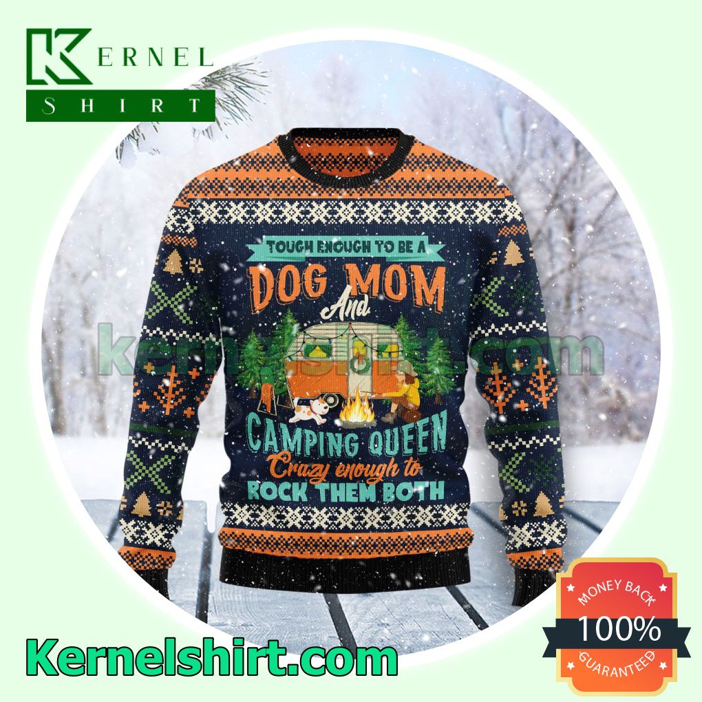 Dog Mom Camping Xmas Christmas Sweatshirts