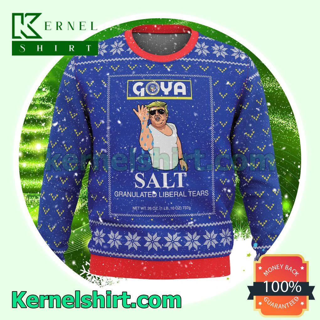 Donald Trump Goya Salt Liberal Tears Logo Knitted Christmas Jumper