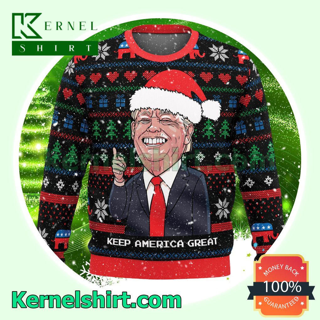Donald Trump Keep America Great Knitted Christmas Jumper