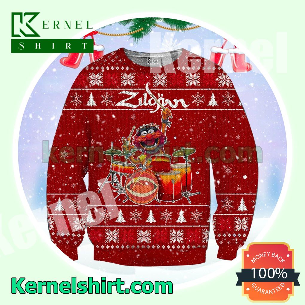 Dr. Teeth And The Electric Mayhem Drummer The Muppet Show Knitted Christmas Sweatshirts