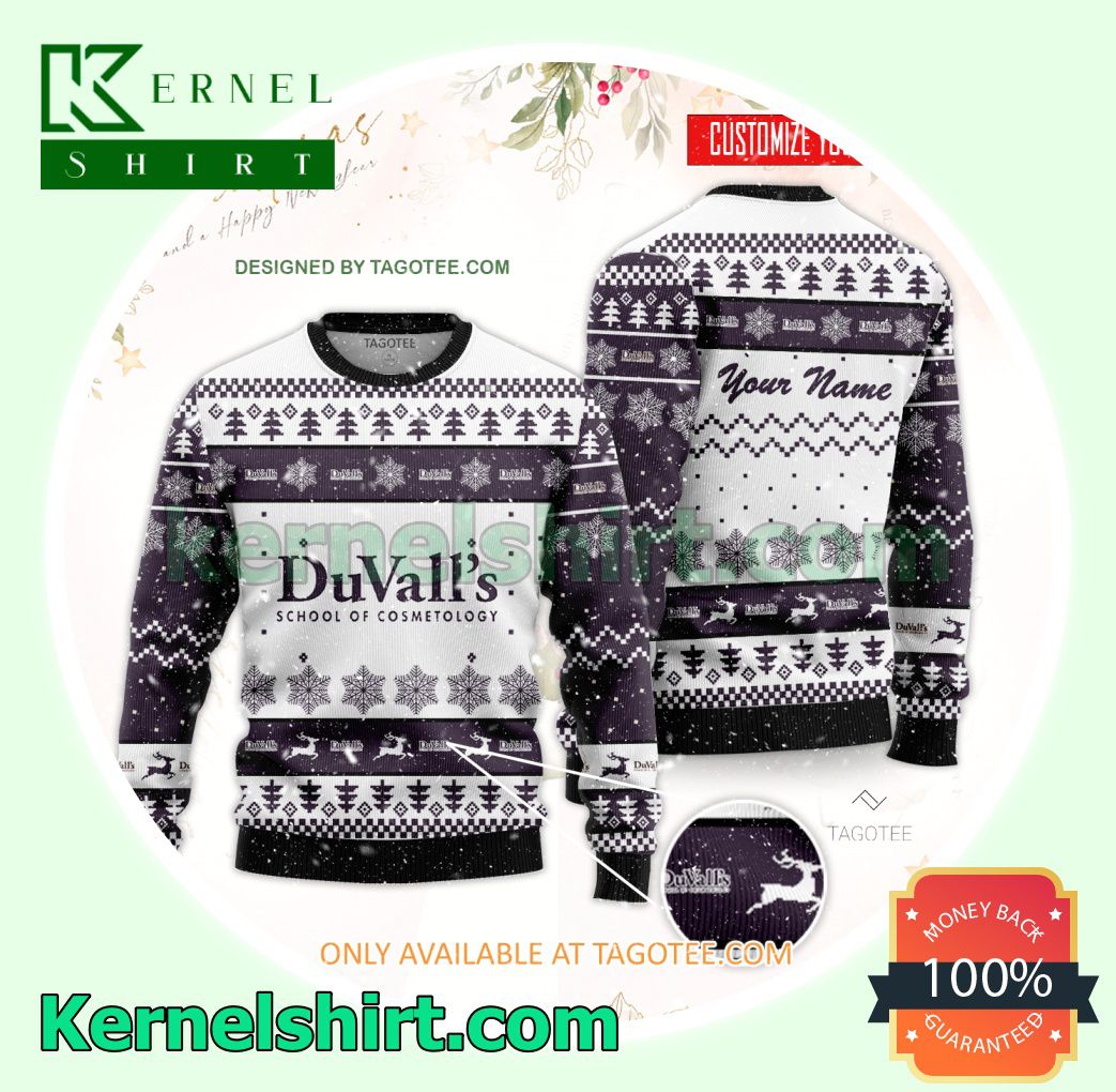 DuVall's School of Cosmetology Logo Xmas Knit Jumper Sweaters