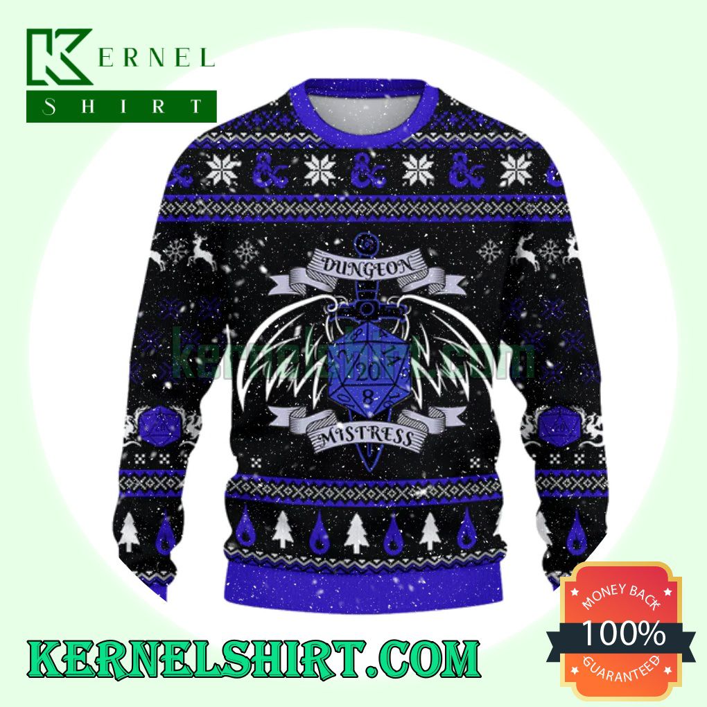 Dungeon Mistress D20 Dungeons Xmas Knit Sweaters