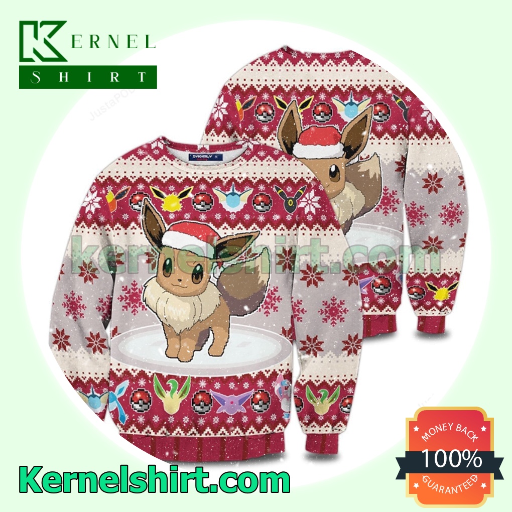 Eevee Eeveelution Pokemon Knitted Christmas Jumper