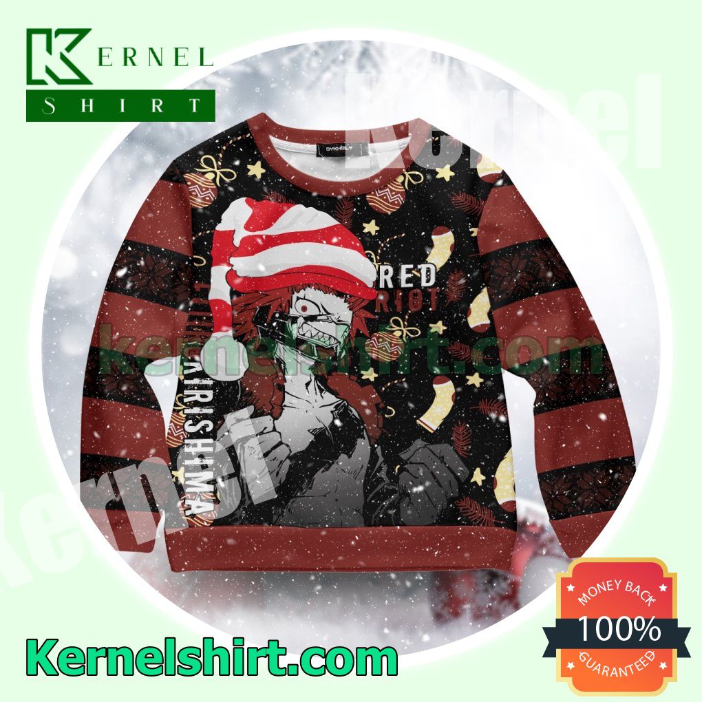 Eijiro Kirishima Red Riot My Hero Academia Knitted Christmas Sweatshirts