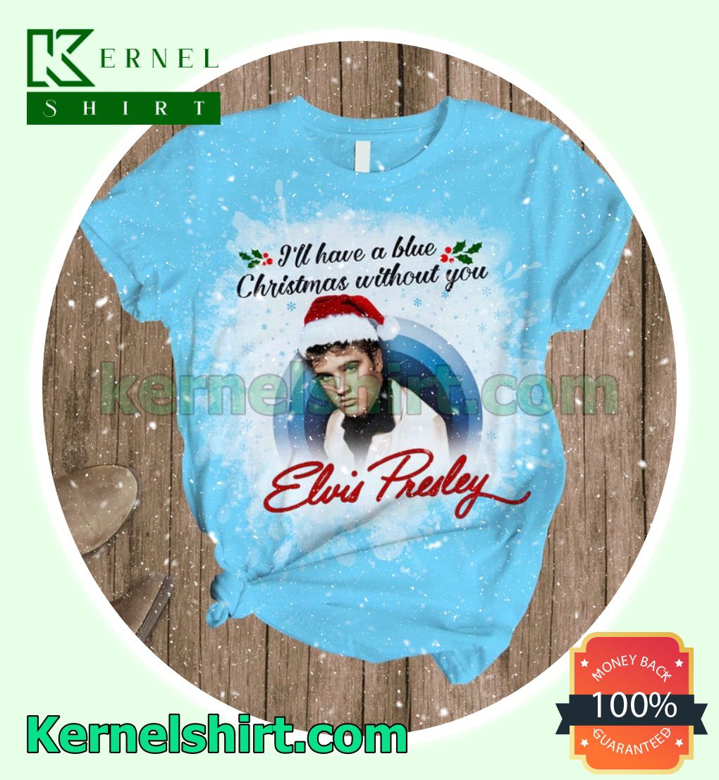 Elvis Presley I'll Have A Blue Christmas Without You Xmas Sleepwear a
