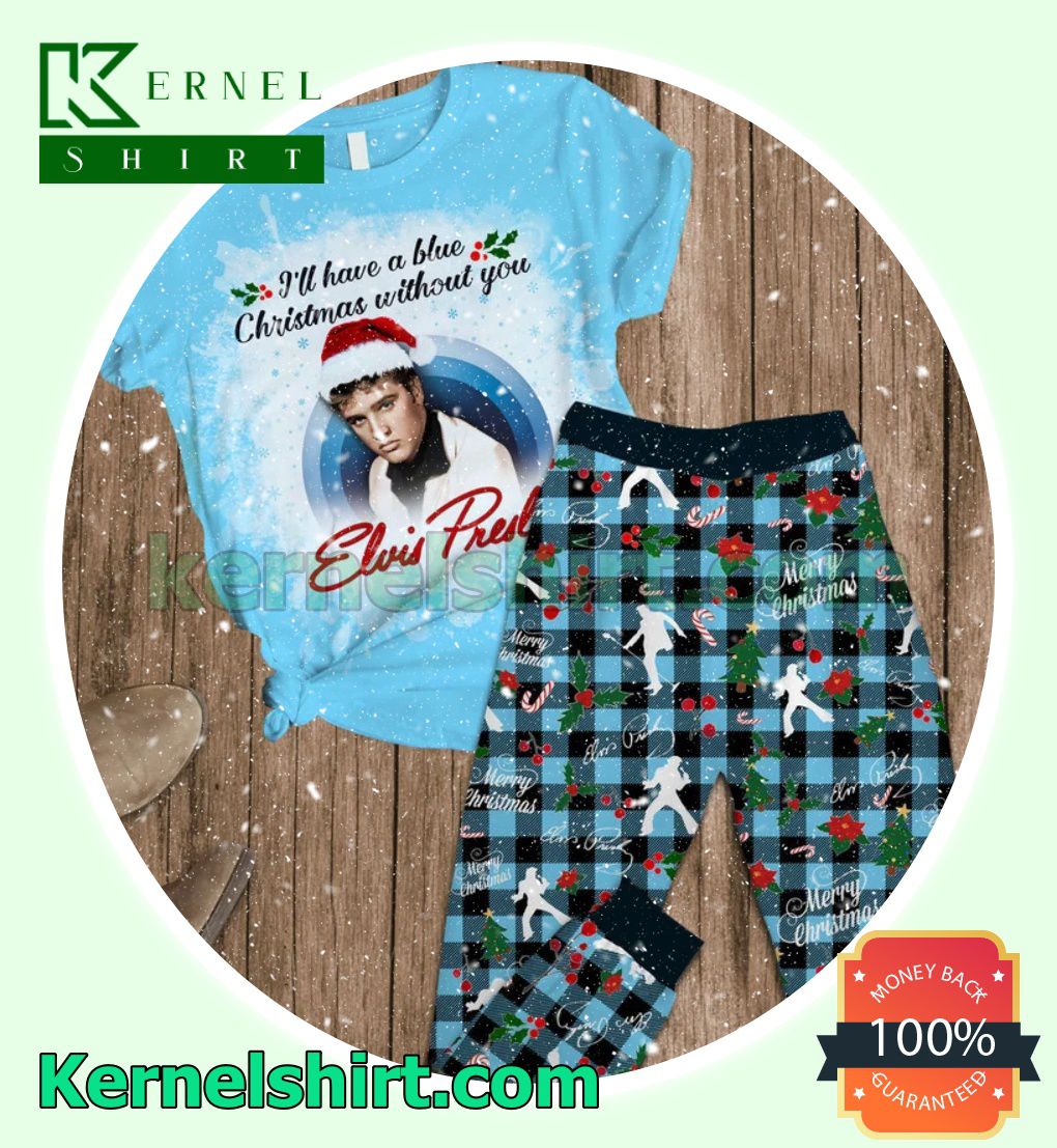 Elvis Presley I'll Have A Blue Christmas Without You Xmas Sleepwear