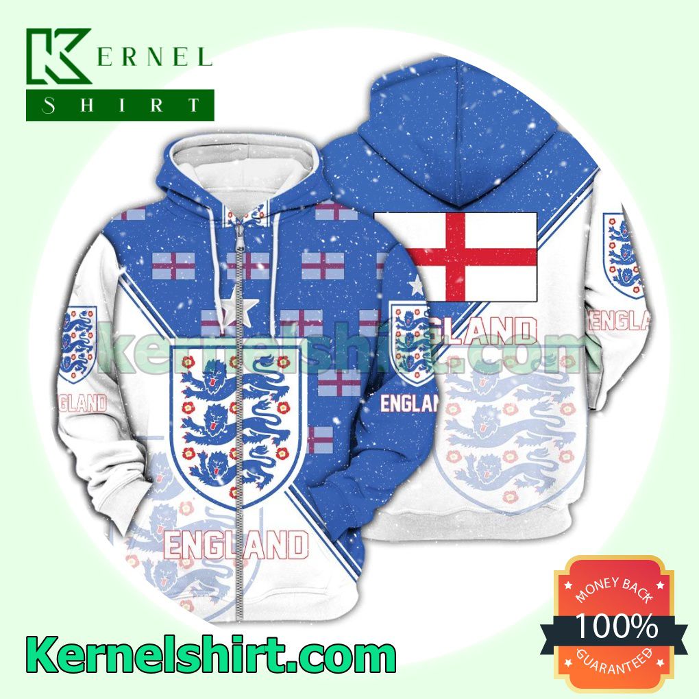 England National Logo Soccer Fan Hawaiian Shirt Sweatshirt a