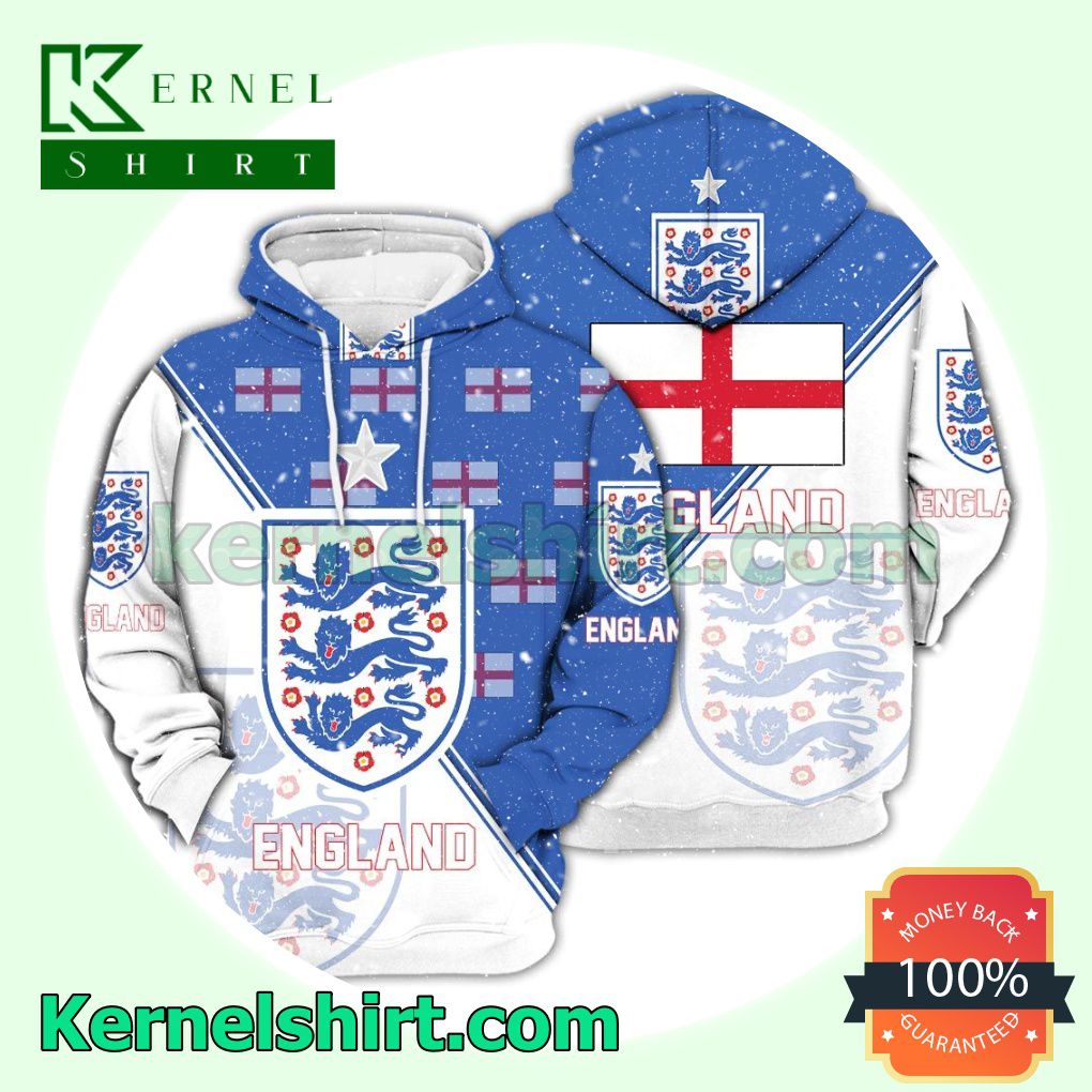 England National Logo Soccer Fan Hawaiian Shirt Sweatshirt