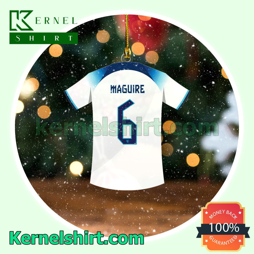 England Team Jersey - Harry Maguire Fan Holiday Ornaments a