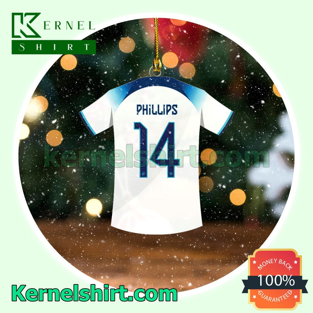 England Team Jersey - Kalvin Phillips Fan Holiday Ornaments a