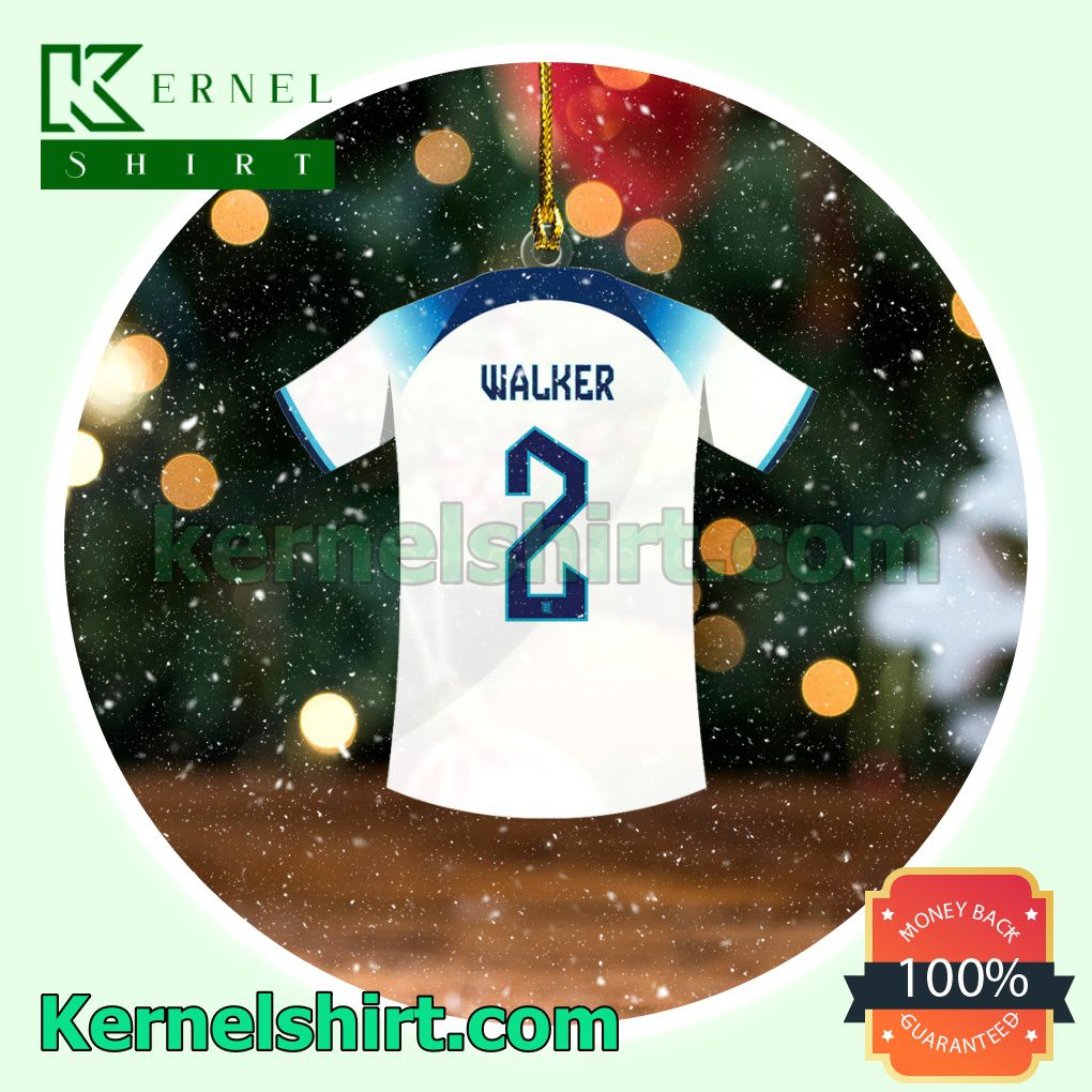 England Team Jersey - Kyle Walker Fan Holiday Ornaments a