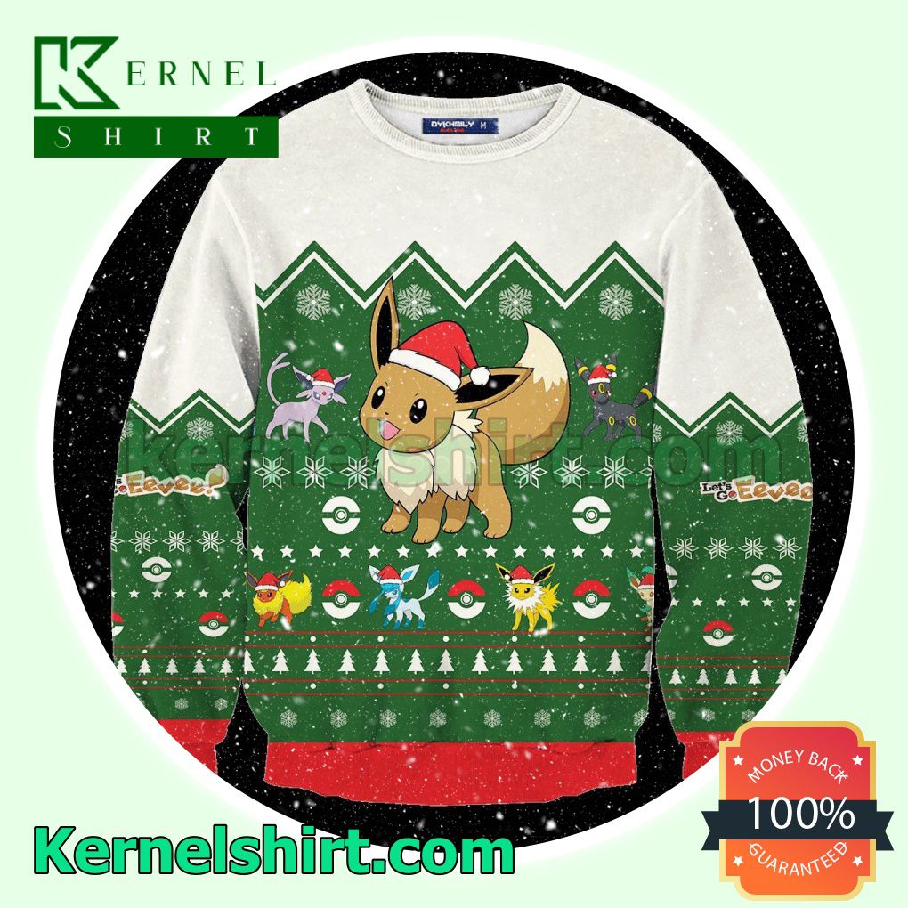 Evee Pokemon Anime, Manga Xmas Knitted Sweaters