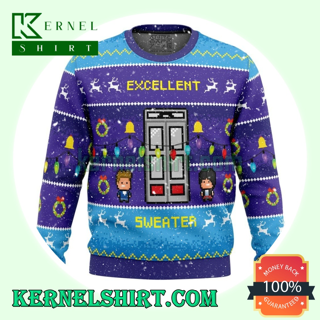 Excellent Sweater! Bill & Ted's Excellent Adventure Knitting Christmas Sweatshirts