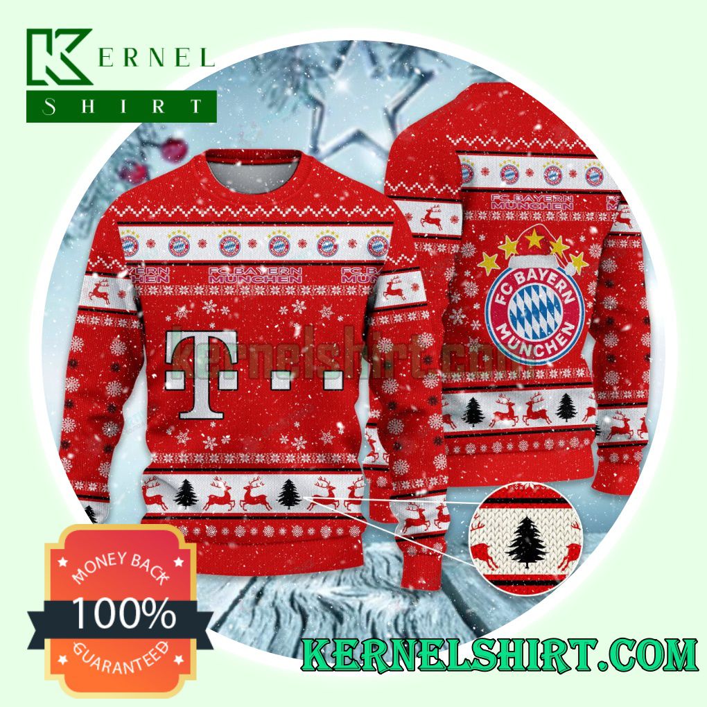FC Bayern Munchen Club Snowflake Xmas Knit Sweaters