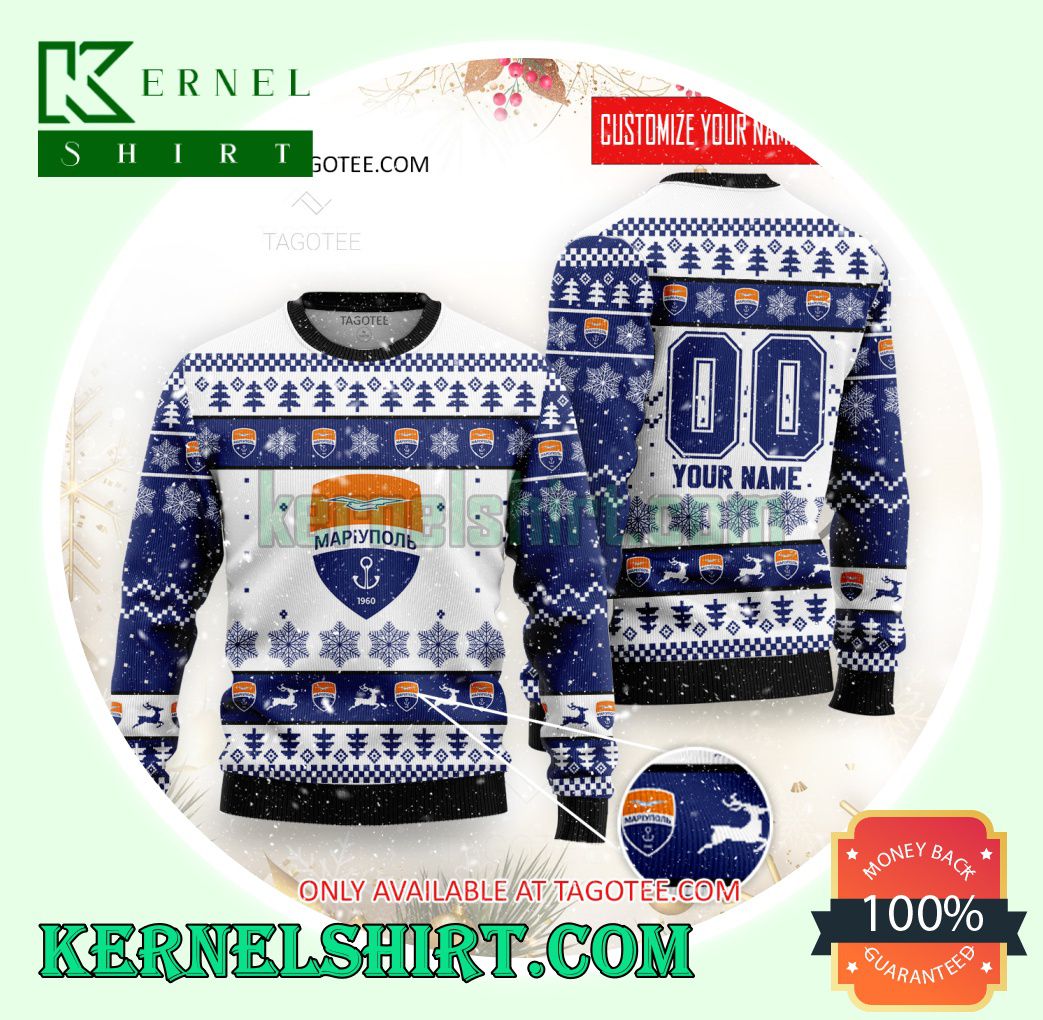 FC Mariupol Logo Xmas Knit Sweaters