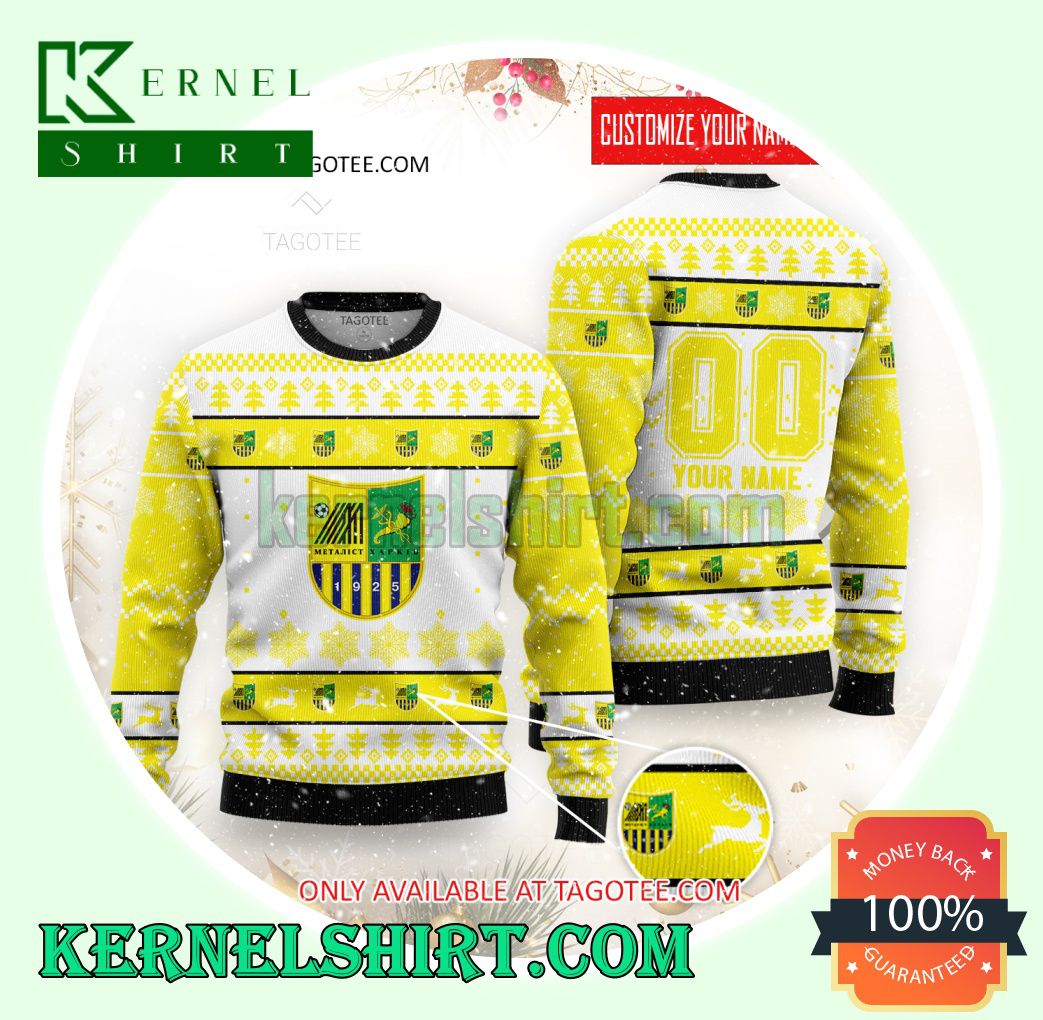 FC Metalist 1925 Kharkiv Logo Xmas Knit Sweaters