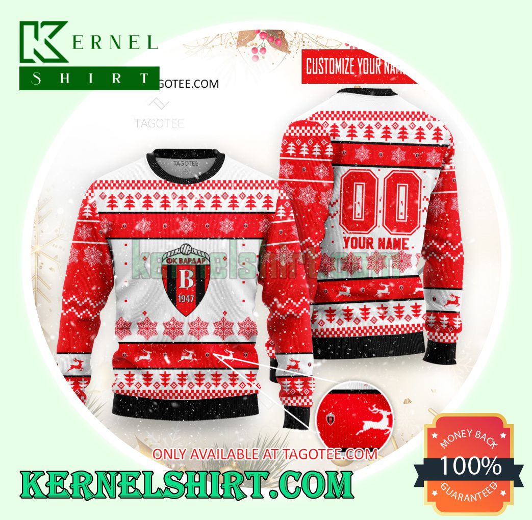 FK Vardar Logo Xmas Knit Sweaters