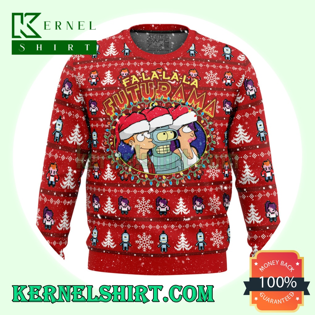 Fa-la-la-la Futurama Knitting Christmas Sweatshirts