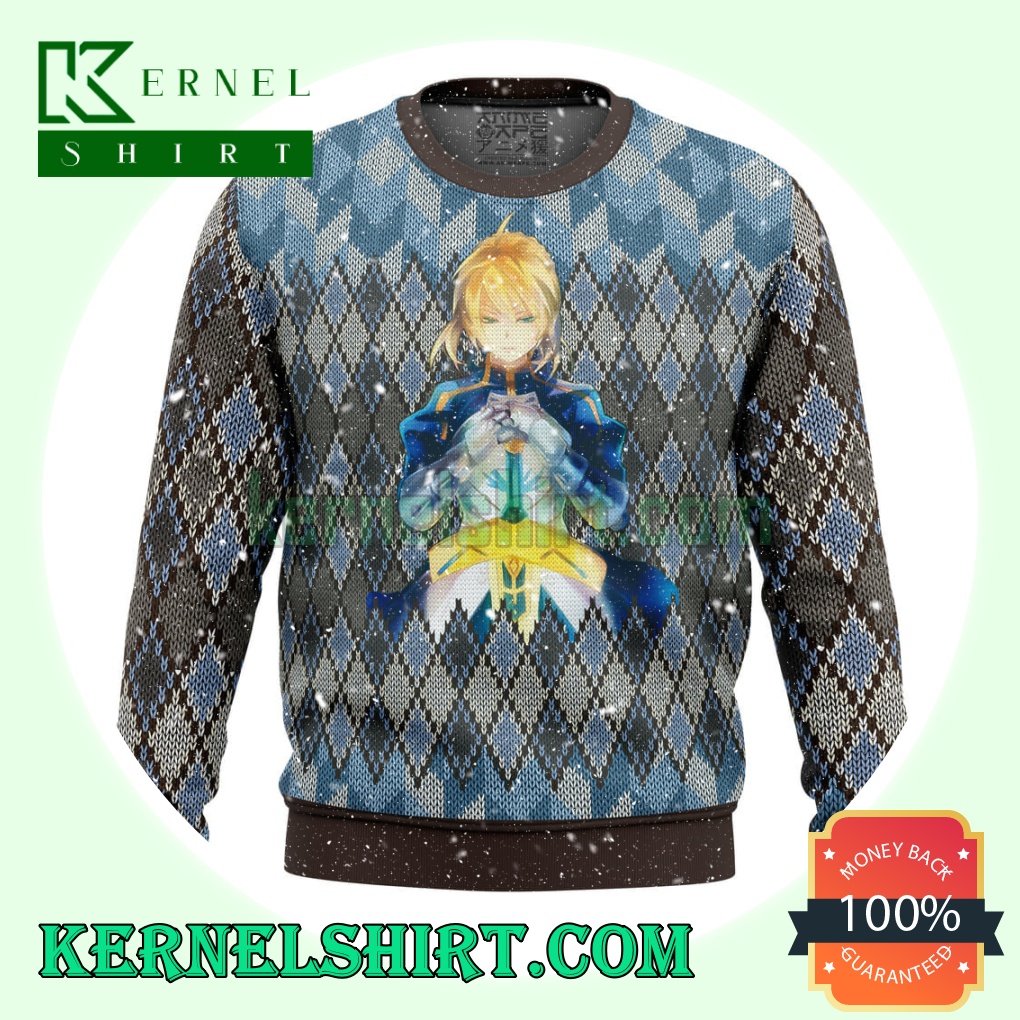 Fate Zero Saber Knitting Christmas Sweatshirts