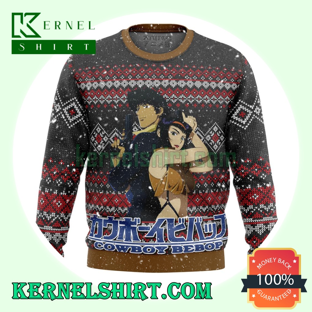 Faye X Spike Cowboy Bebop Alt Premium Manga Anime Knitting Christmas Sweatshirts