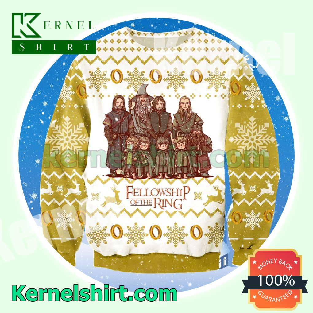 Fellowship Lord Of The Rings Characters Snowflake Knitted Christmas Sweatshirts