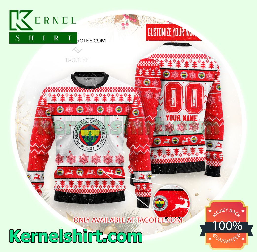 Fenerbahce Logo Xmas Knit Sweaters