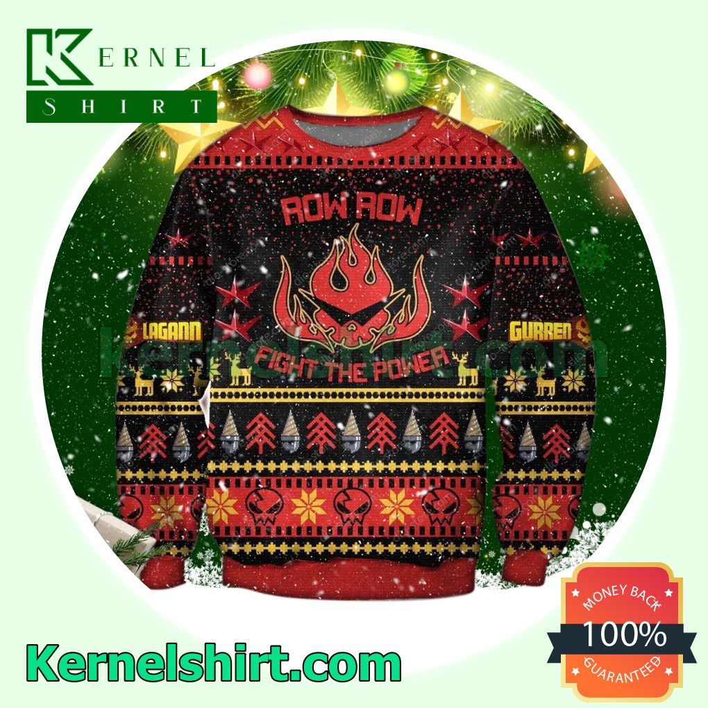 Fight The Power Gurren Lagann Manga Anime Xmas Knitted Sweaters