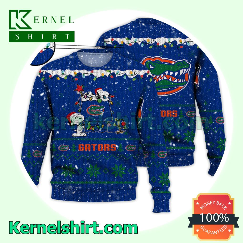 Florida Gators Snoopy Dog House Xmas NCAA Knitted Sweater