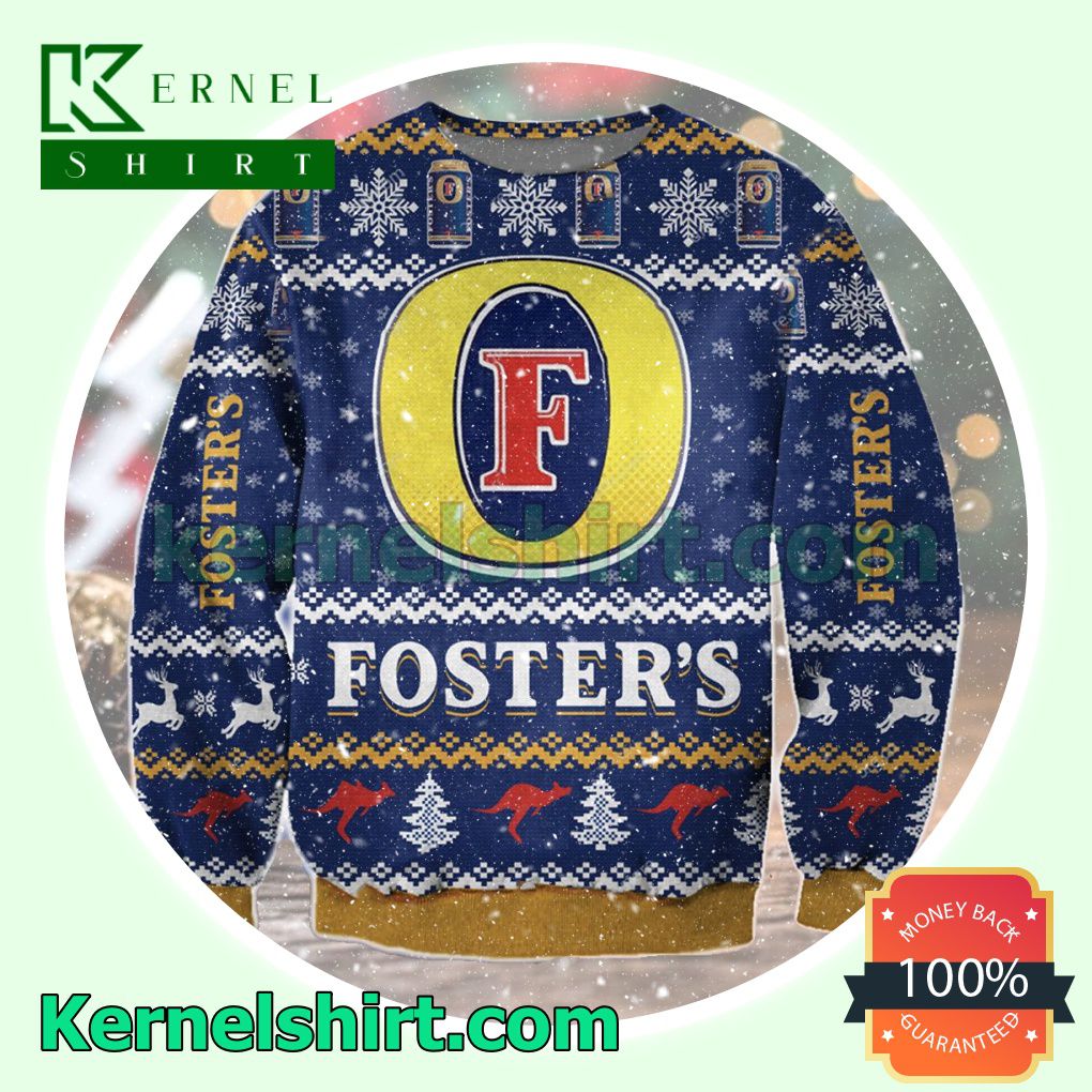 Foster's Beer Blue Knitted Christmas Sweatshirts