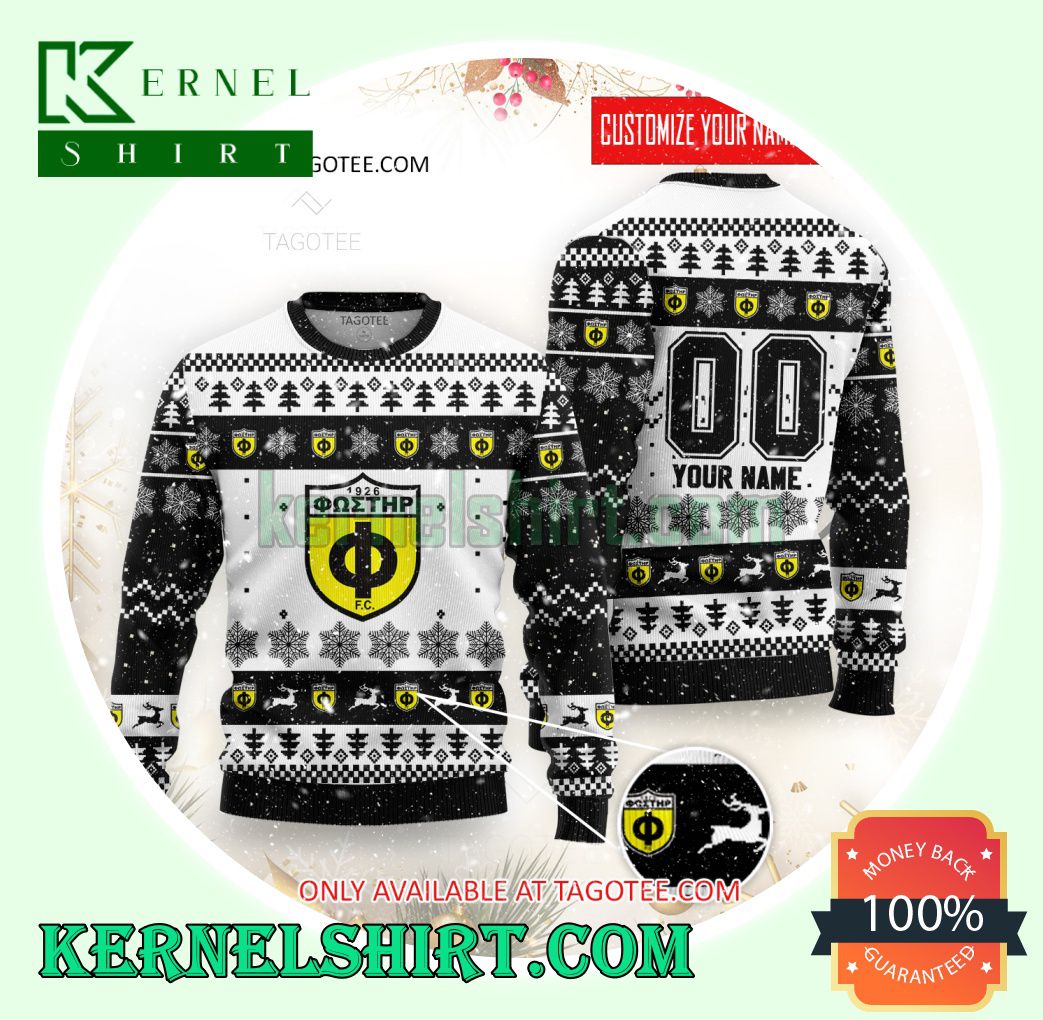 Fostiras FC Logo Xmas Knit Sweaters