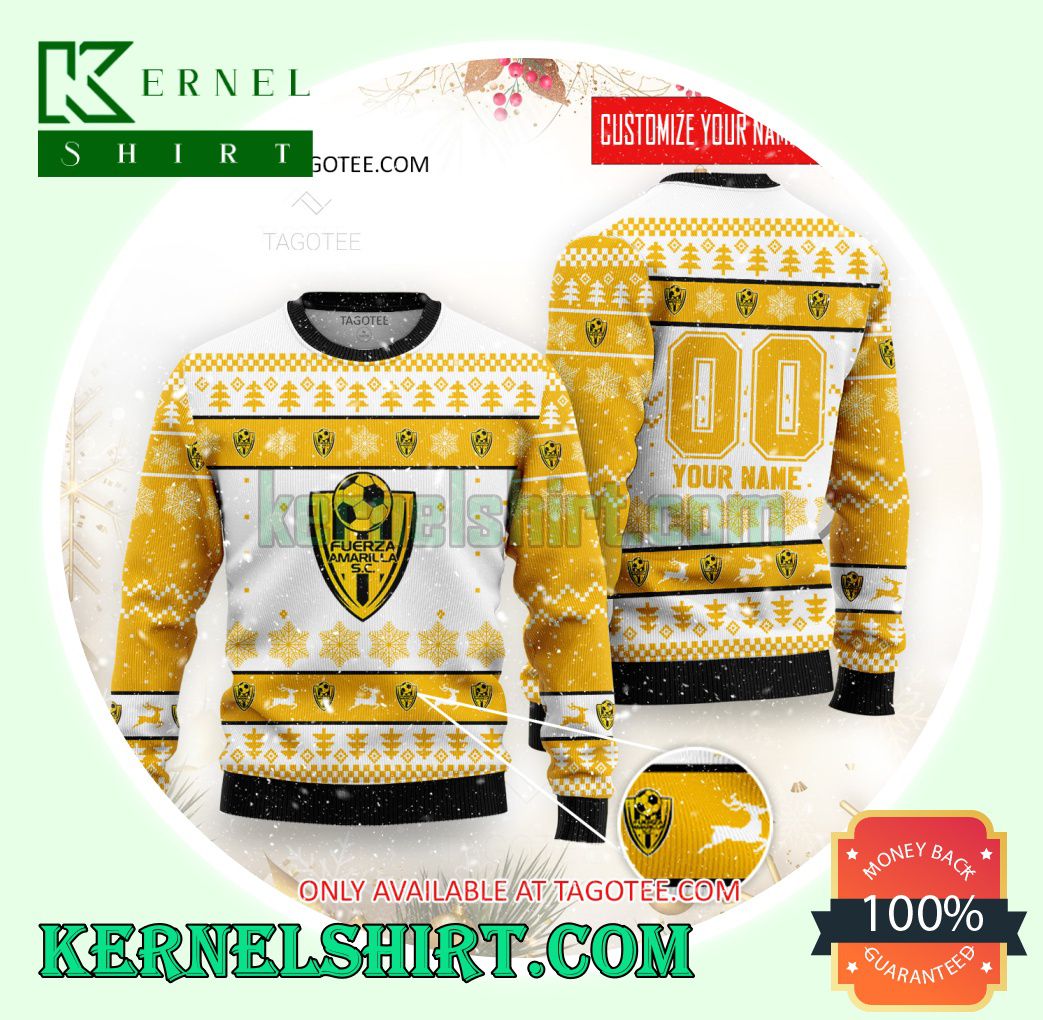 Fuerza Amarilla SC Logo Xmas Knit Sweaters