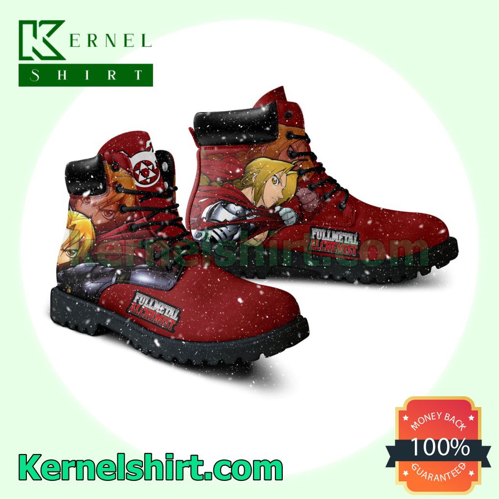 Fullmetal Alchemist Edward Elric Winter Leather Boots a