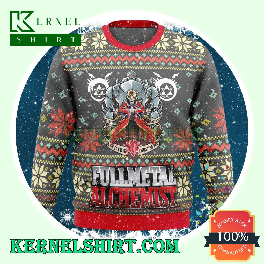 Fullmetal Alchemist Knitting Christmas Sweatshirts