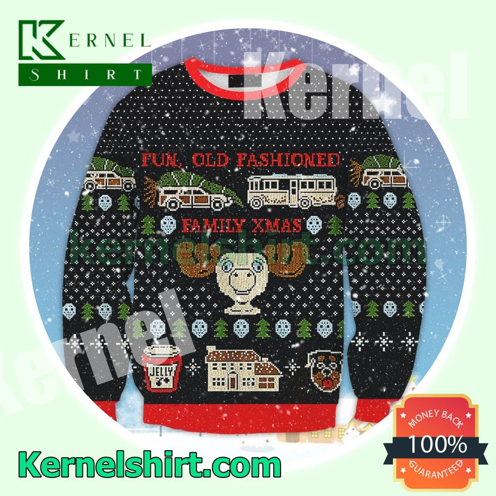 Fun, Old-Fashioned, Family Christmas National Lampoon's Christmas Vacation Knitted Christmas Sweatshirts