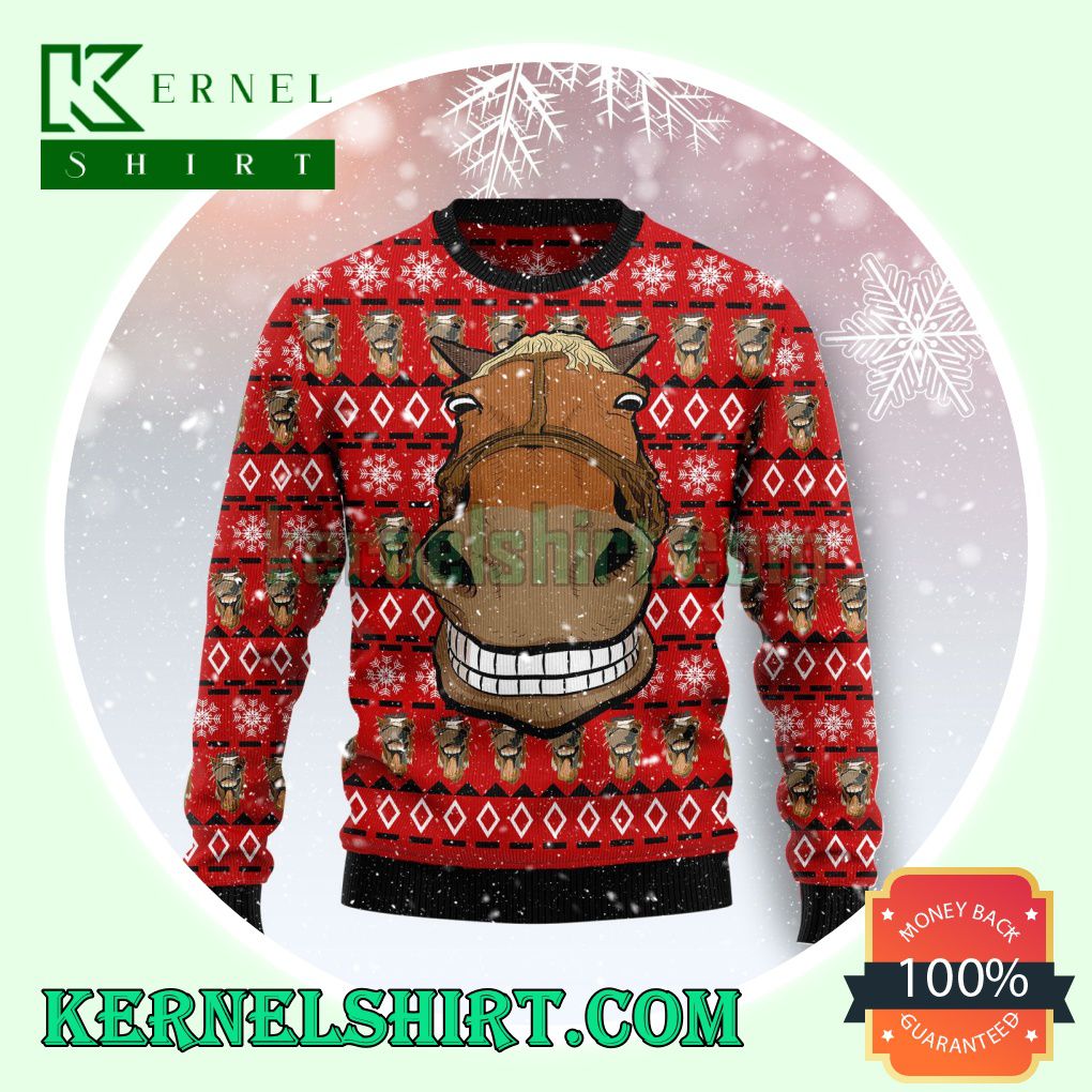 Funny Horse Knitting Christmas Sweatshirts