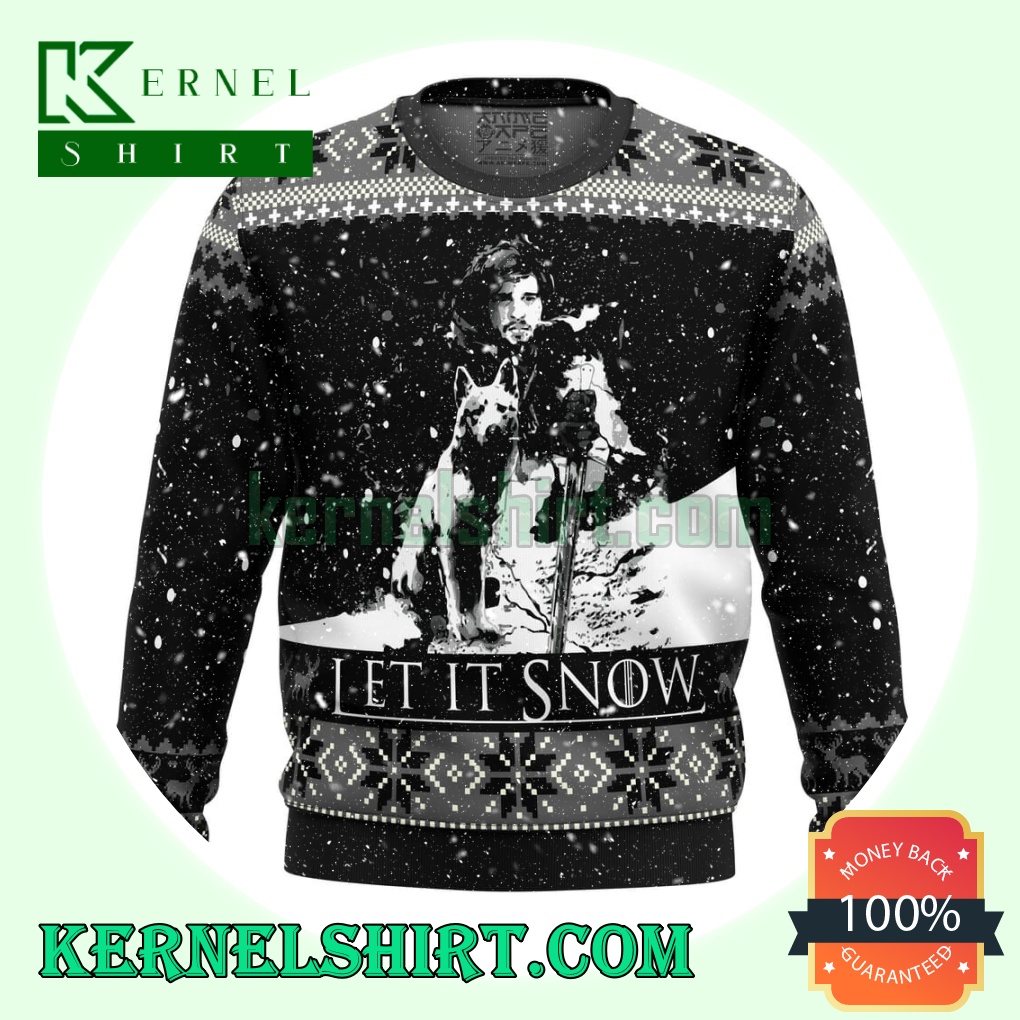 Game Of Thrones Let It Snow Black And White Knitting Christmas Sweatshirts