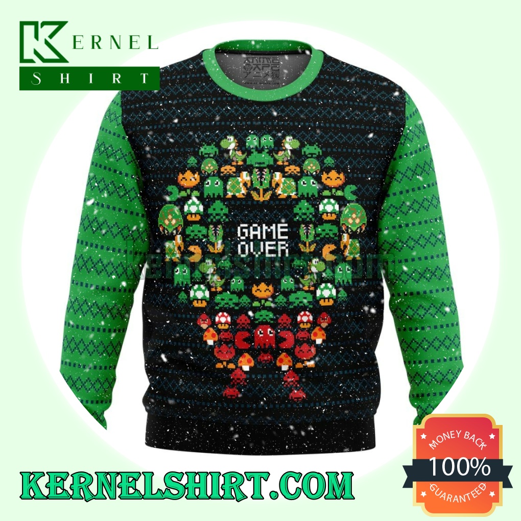 Game Over Nintendo Knitting Christmas Sweatshirts