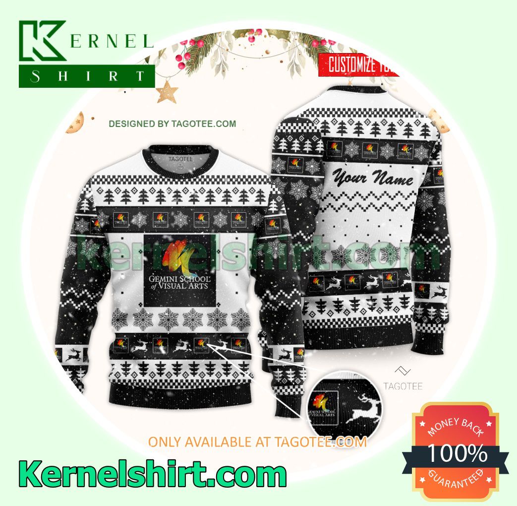 Gemini School of Visual Arts & Communication Logo Xmas Knit Jumper Sweaters