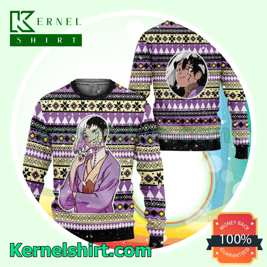 Gen Asagiri Dr Stone Anime Knitted Christmas Jumper