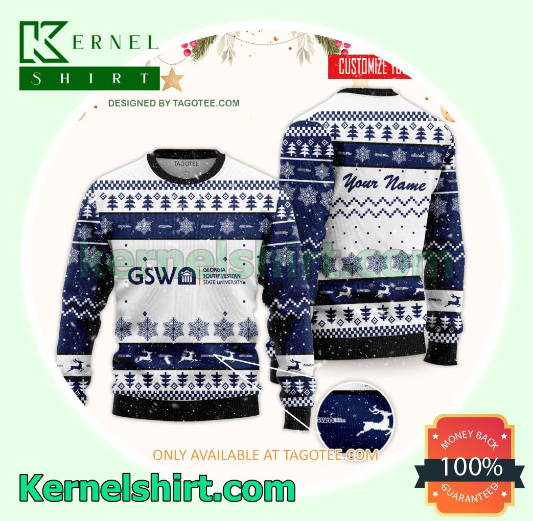 Georgia Southwestern State University Logo Xmas Knit Jumper Sweaters