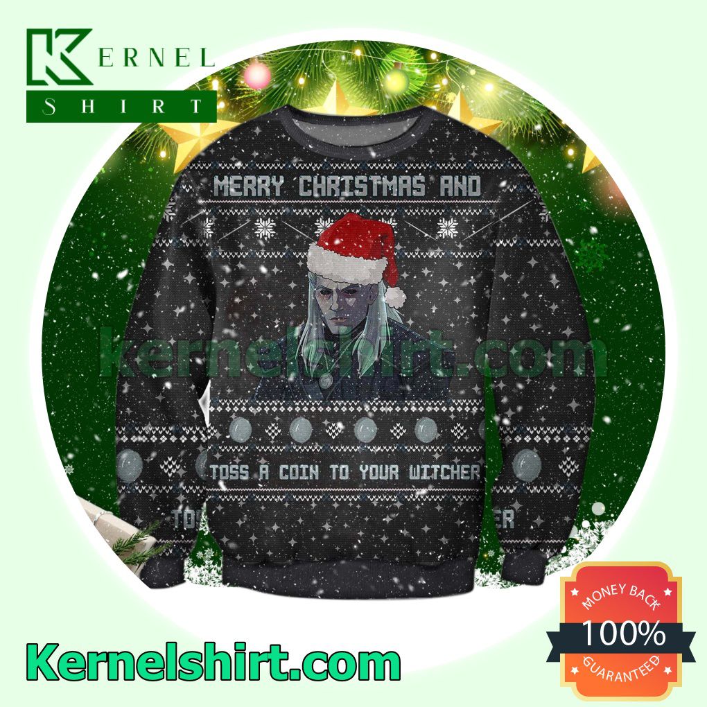 Geralt Of Rivia Toss A Coin The Witcher Xmas Knitted Sweaters