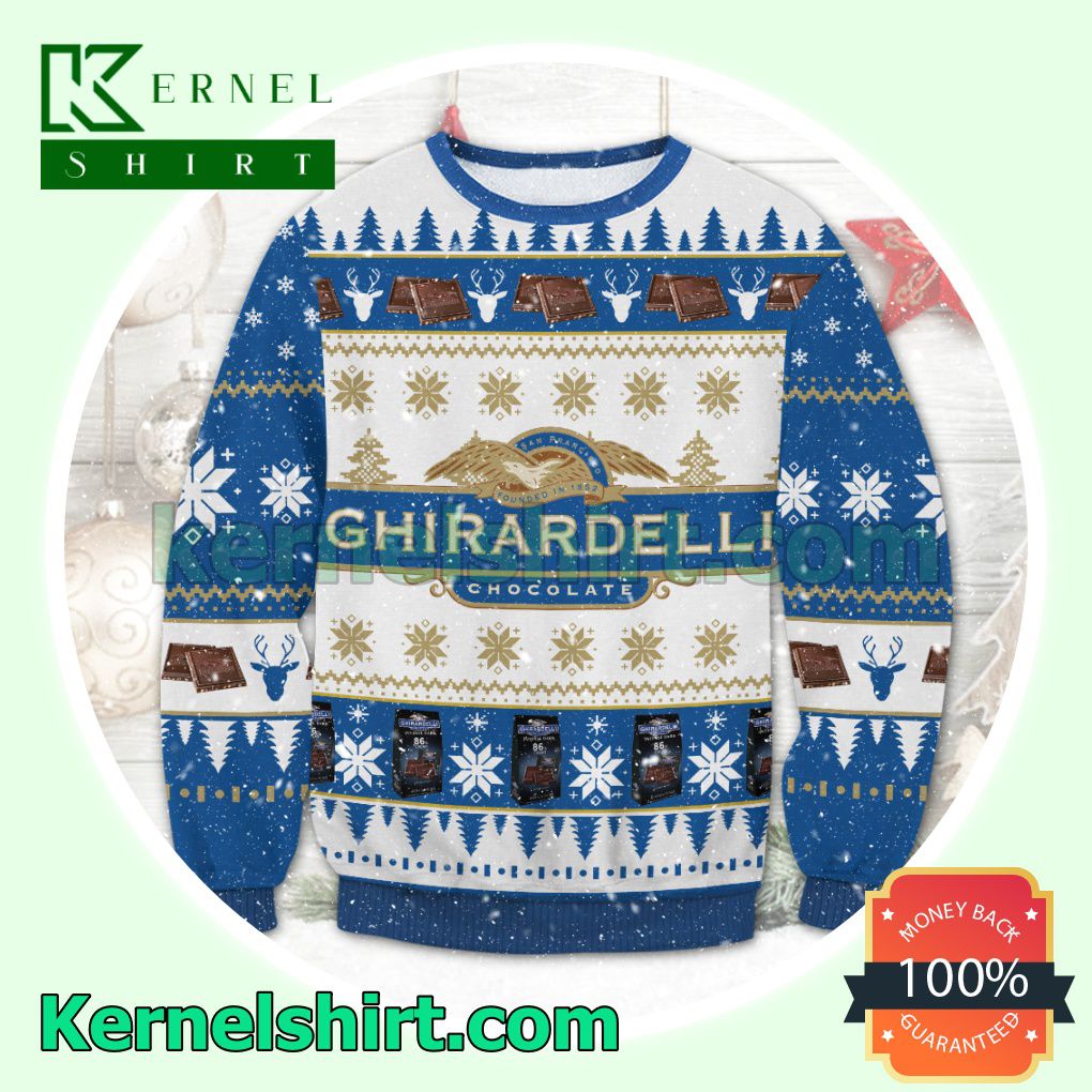 Ghirardelli Chocolate Bars Snowflake Knitted Christmas Sweatshirts