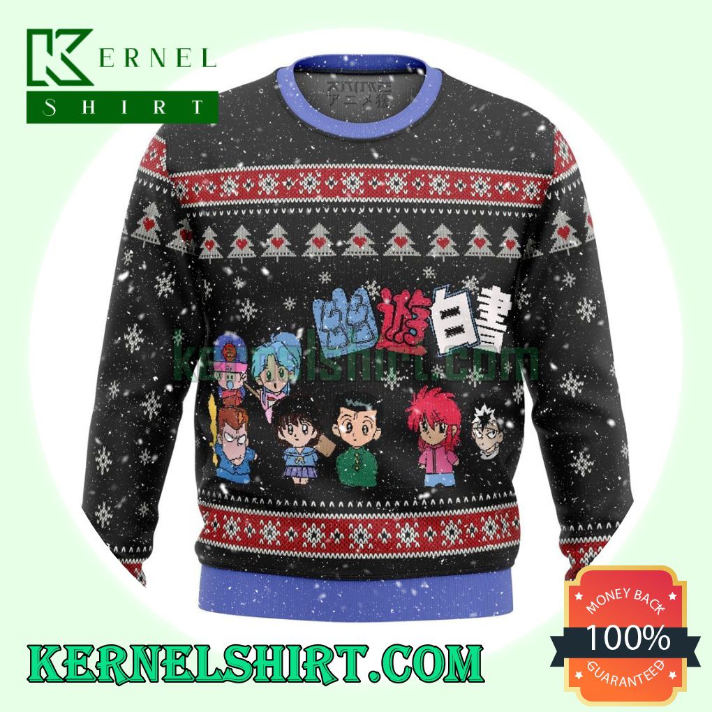 Ghost Fighter Yu Yu Hakusho Chibis Premium Manga Anime Knitting Christmas Sweatshirts