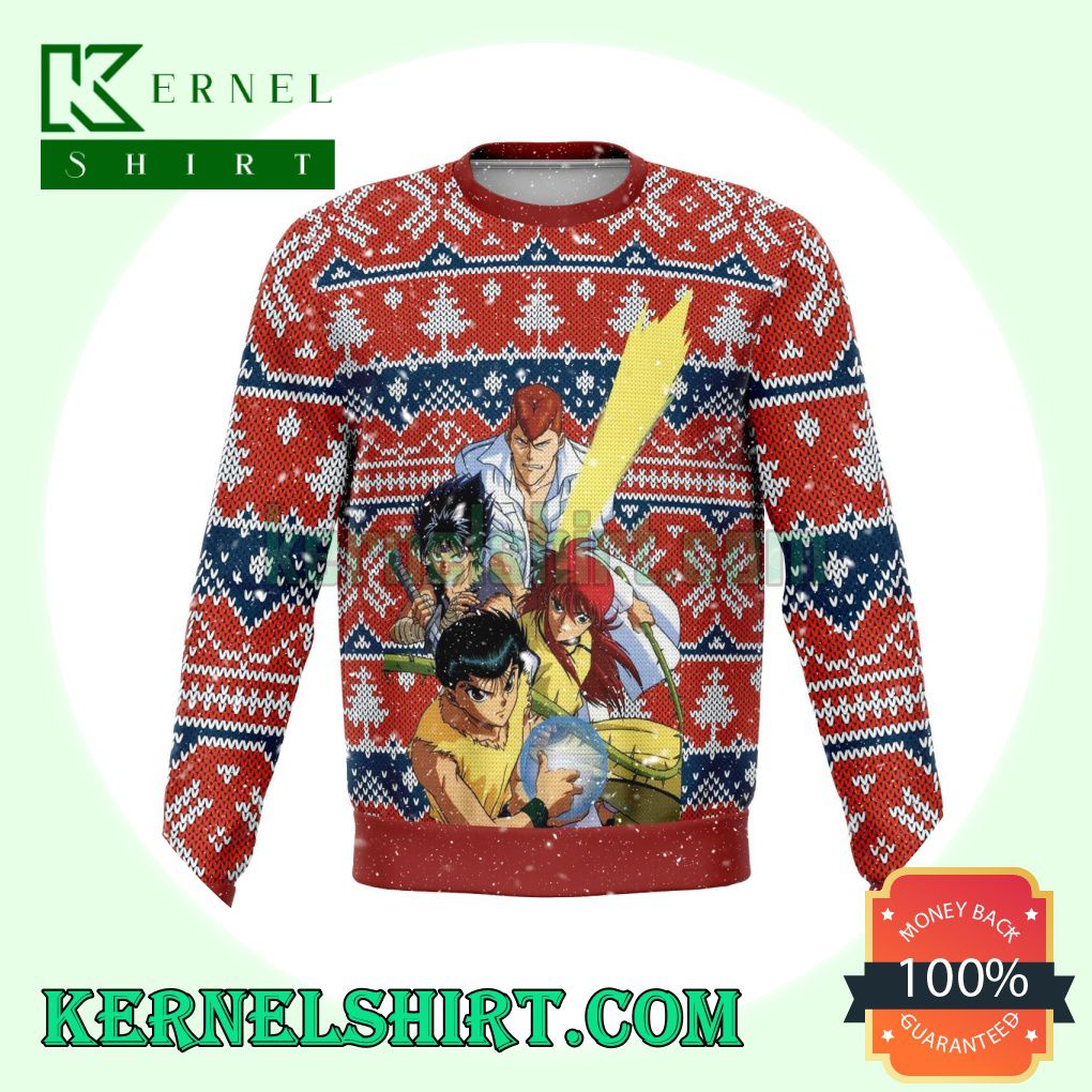 Ghost Fighter Yu Yu Hakusho Premium Manga Anime Knitting Christmas Sweatshirts