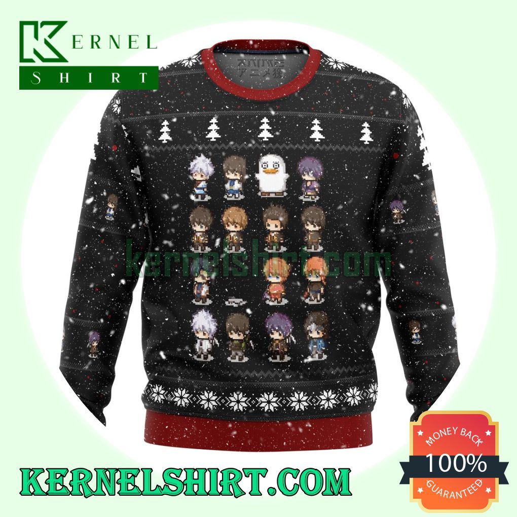 Gintama Sprites Premium Manga Anime Knitting Christmas Sweatshirts